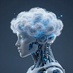 quantum cloud mind, cyborg head