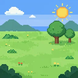 landscape, pixelart,