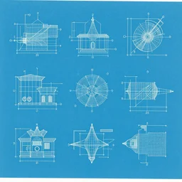 blue paper, full page schematic of mid - century 1 9 0 0 s detailed concept art of the planet jupiter, baroque style illustration, precise lineart symmetry