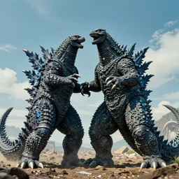 Heisei era Godzilla fighting King Ghidorah