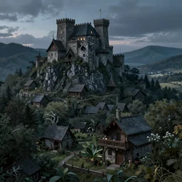 Rivendell in the evening, detailed matte painting, cinematic, Alan Lee, Artstation