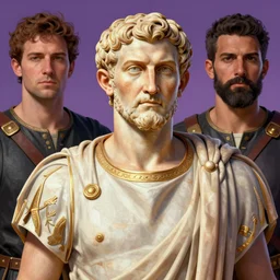 formal portrait of caesar augustus, digital art by eugene de blaas, ross tran, and nasreddine dinet, vibrant color scheme, intricately detailed, in the style of romanticism, cinematic, artstation, greg rutkowski