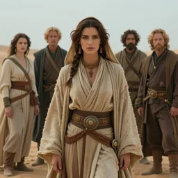 a beautiful exotic female fremen on dune, by edgar maxence ross tran and michael whelan and gustav klimpt