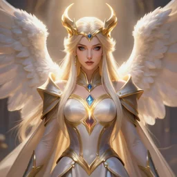a saint noble charming high priestess as a league of legends character, angelic light, fantasy clothes, symmetric face, sharp focus, masterpiece, cg animation, riot enterainment, arcane, realistic, hyper detailed, hyper detailed face, character select portrait, 3 d, by artgerm, rossdraws, ilya kuvshinov, loish
