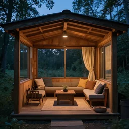 evening inside hut