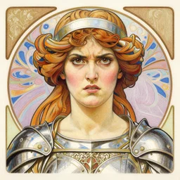 The Godess Hera looking angry, detailed armor, portrait, highly detailed, colored pencil, beautiful face, symmetric face, cinematic, art by Alphonse Mucha