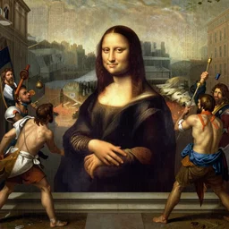 times square, new york, as painted by da vinci in 1 5 1 1, renaissance, morning daylight, raining, battaglia di anghiari, epic, majestic, wonderful