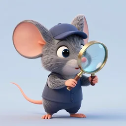 basil mouse detective using a magnifying glass, pixar style, character adoptable, highly detailed, rendered, raytracing, cgi animated, 3 d demo reel avatar, style of maple story and zootopia, cool clothes, soft shade, soft lighting