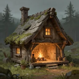 cozy wizard cabin, deep focus, intricate, highly detailed, digital painting, artstation, concept art, matte, sharp focus, illustration, hearthstone, art by artgerm and greg rutkowski