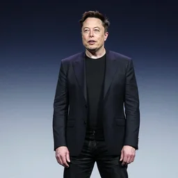 Elon musk on a stage at an apple inc conference, highly detailed