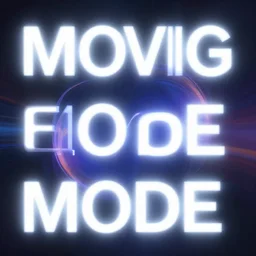 abstract, cyberpunk aesthetic, text saying moving to light mode
