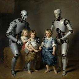 painting of a cyborg family by jean - baptiste greuze