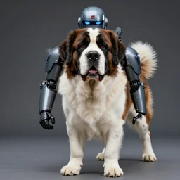 A Saint Bernard dog as robocop, photo, detailed, 4k