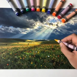 art using fluorescent crayons by harvey ross ball