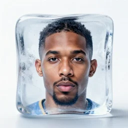 o shea jackson face in a ice cube, 8 k, ultra realistic details
