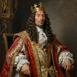 beautiful oil painting, portrait of Dwayne the rock Johnson as Louis xiv in coronation robes 1701, Dan Mumford, Dan Mumford, Alex grey, Alex grey, hyacinthe rigaurd, highly detailed, ornate