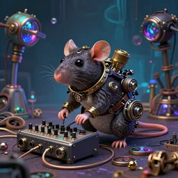 steampunk rat, acid, 303, psychedelic, by paul lehr