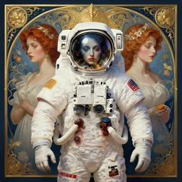 symmetry!! portrait of an astronaut in midsommar style, intricate, elegant, highly detailed, digital painting, artstation, concept art, smooth, sharp focus, illustration, art by wolp and greg rutkowski and alphonse mucha, 8 k