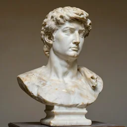 a marble bust of Donald Trump in the style of ancient rome