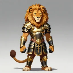 lion army general with black and gold roman armor, fursona, anthro, anime key visual, detailed armor, detailed fur, makoto shinkai, portrait