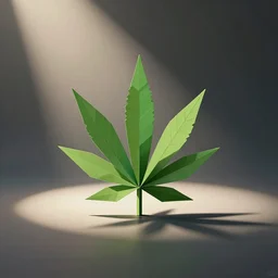 minimalist vector origami icon marijuanna leaf