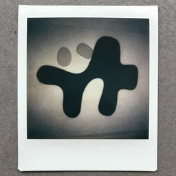 polaroid of a abstract charcoal modern art