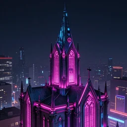 Batman. Neon cyberpunk church roof. Сoncept art, Dan Mumford, Greg Rutkowski, Quixel Megascans, octane render, 16k, 8k, photoillustration, RTX