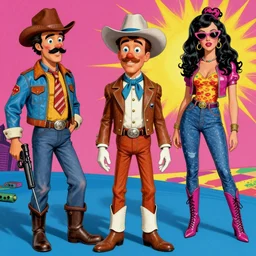 Somewhere between Apocalypse Now and The Matrix, Cowboy Curtis on Pee Wee's Playhouse in the 80s, art by Gary Panter and Lisa Frank