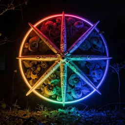 an rgb led light painting of the shrivelskin band logo