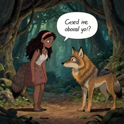 cute cave interior with female african wolf saying good bye to male african wolf, evening, african rainforest, hyper realism, very coherent art by artgerm, marquet albert, and studio ghibli, intricate, beautifully detailed line art, pixar and disney style, high quality, elegant concept art, path traced, slight depth of field, illustration, 8 k
