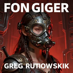 concept art by greg rutkowski, a beautiful dystopian girl with ceremonial breathing mask designed by h. r. giger, scifi, detailed and intricate environment, reddish lighting, book cover, highly detailed portrait, digital painting, artstation, concept art, smooth, sharp focus illustration, artstation hq