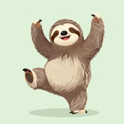 beautiful art of a sloth dancing with joy, full body art, trending on ArtStation