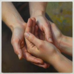 a beautiful closeup painting of hands doing reiki healing, matte painting, by christophe vacher