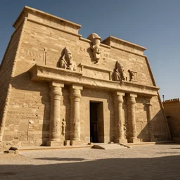 An ancient Egyptian train station, made from sandstone