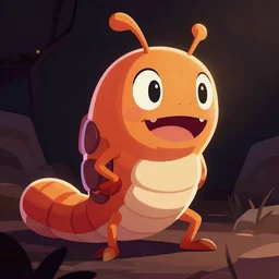worms game character, vector artwork, adobe illustrator, by mike allred