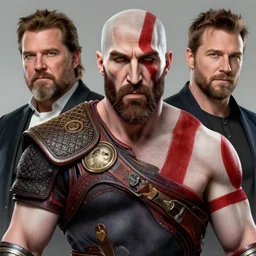 a highly detailed beautiful portrait of chris pratt as kratos, by gregory manchess, james gurney, james jean