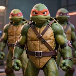 Super realistic image of the Teenage Mutant Ninja Turtles 4k detail