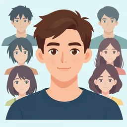 handsome young man with short brown hair and brown eyes, clean cel shaded vector art. shutterstock. behance hd by lois van baarle, artgerm, helen huang, by makoto shinkai and ilya kuvshinov, rossdraws, illustration