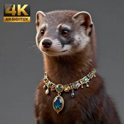 anthropomorphic female marten wearing jewlery, made by Stanley Artgerm Lau, WLOP, Rossdraws, ArtStation, CGSociety, concept art, cgsociety, octane render, trending on artstation, artstationHD, artstationHQ, unreal engine, 4k, 8k,