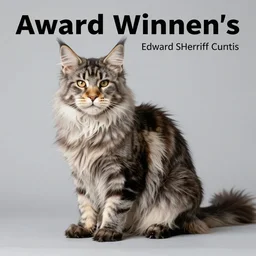 award winning editorial photo of a maine coon by edward sherriff curtis and lee jeffries, 8 5 mm nd 5, perfect lighting, high contrast, gelatin silver process