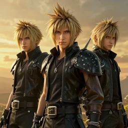 Final Fantasy characters portrait, atmospheric lighting, painted, golden ratio, golden hour, intricate, highly detailed by Rembrandt