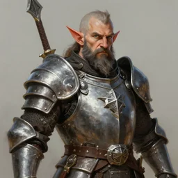 a detailed portrait of a dwarf warrior with an iron armor, by justin gerard and greg rutkowski, digital art, realistic painting, dnd, character design, trending on artstation