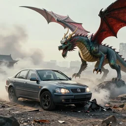 car and dragon incedent