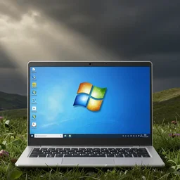 windows XP desktop with lots of ads, pop-up windows