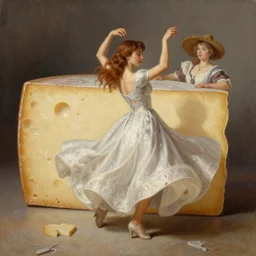 a detailed fantasy painting of a Feta cheese that dances salsa, by lauri blank, artgerm, evelyn de morgan, 8K, 50mm lens