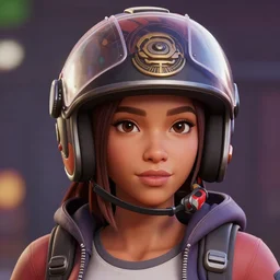 a beautiful woman of random ethnicity with a beautiful and detailed with helmet, rendered as an unreal engine 5 video game, cinema 4 d, octane render, detailed, brawl stars, cinematographic, artstation greg rutkowski, full colors hd