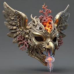 armored angel intricate mask, eagle coral, jelly fish, mandelbulb 3 d, fractal flame, octane render, cyborg, biomechanical, futuristic, by ernst haeckel