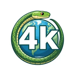 a logo of an anaconda wrapping around a globe, 4 k