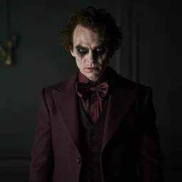 film still of Paul Dano as Riddler in a new Batman movie, dark muted colors, dark room, contrasted lighting