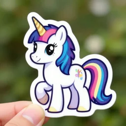 a colorful sticker of a unicorn